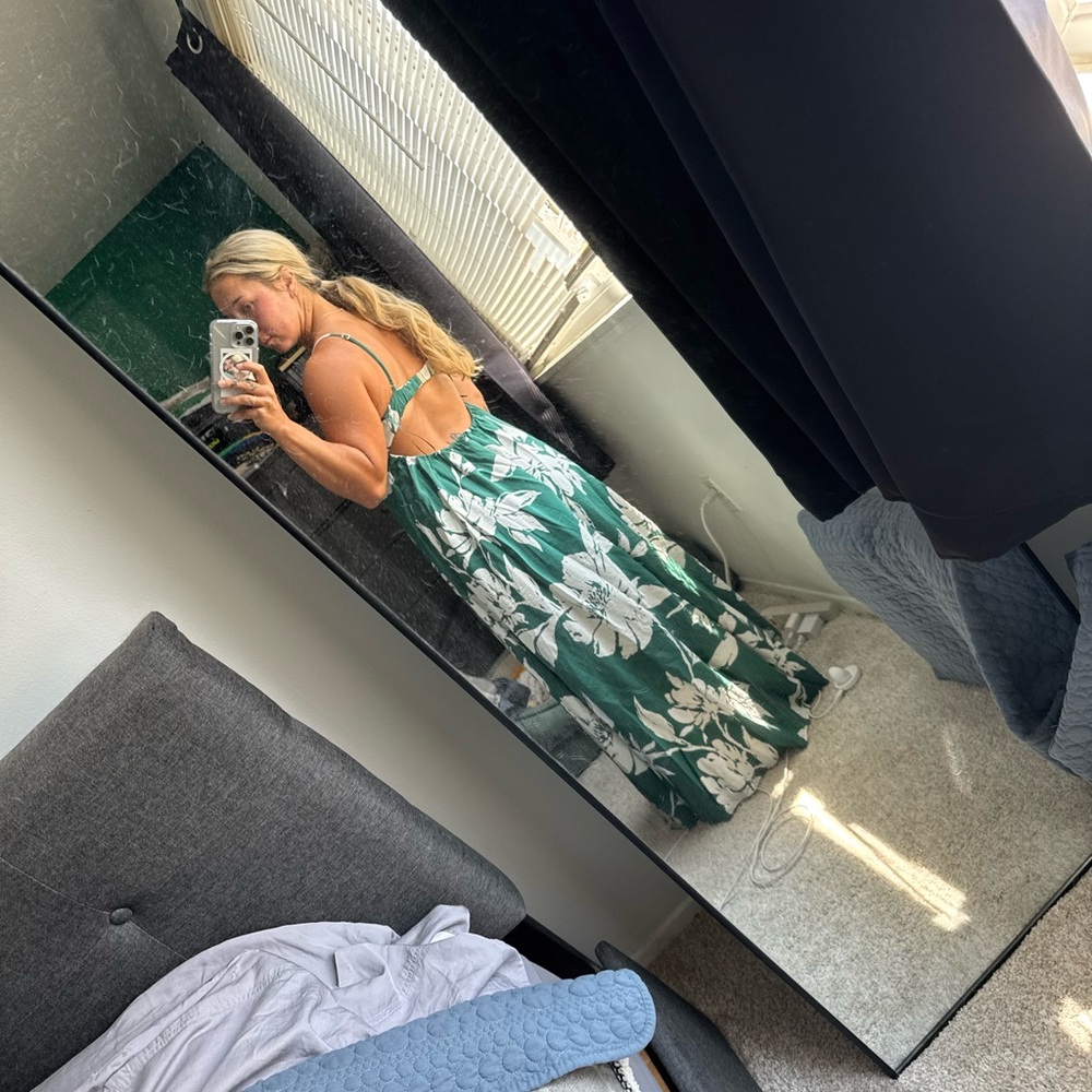 Green Floral Maxi Dress